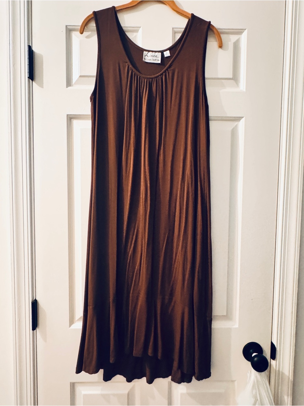 Linea by Louis Dell'Olio Chocolate Brown Sleeveless Midi Dress
